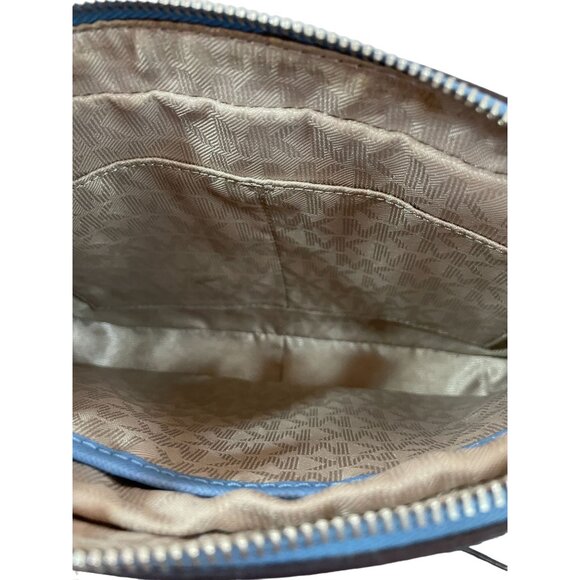Authentic Michael Kors Saffiano Leather adjustable crossbody bag small Lt Blue - Picture 8 of 12